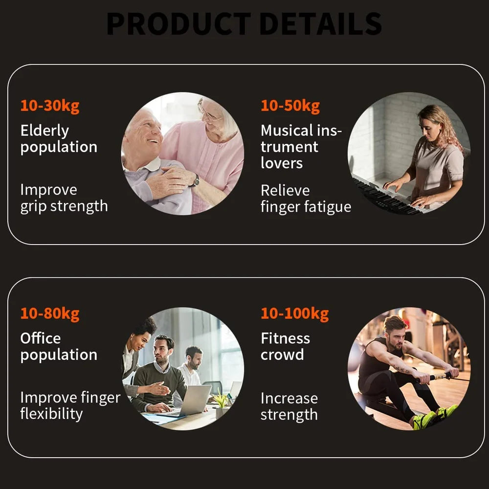 Hand Grip Strengthener with Counter – Adjustable Resistance 10–100 kg for Forearm & Wrist Training