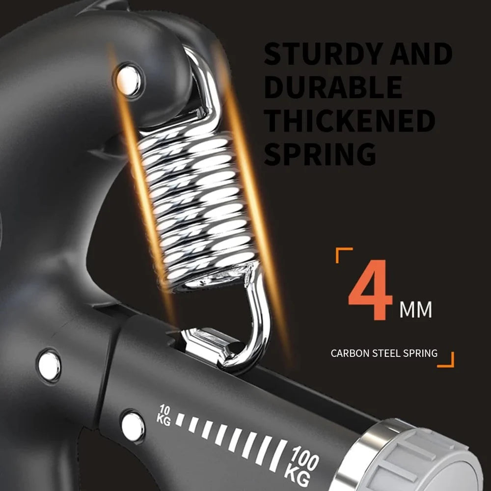 Hand Grip Strengthener with Counter – Adjustable Resistance 10–100 kg for Forearm & Wrist Training