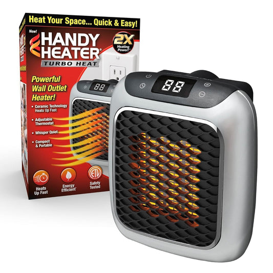 Handy Heater Plug In Portable Space Heater Compact Electric Room Heater with Digital Display for Home and Office
