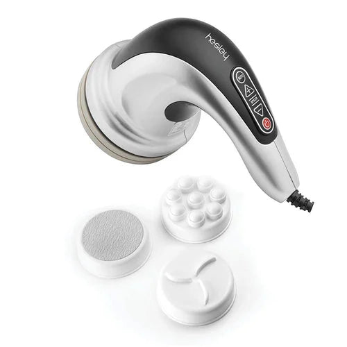 Hesley Full Body Electric Massager – Automatic Corded Handheld Massager with Infrared Heating & 4 Heads (White)