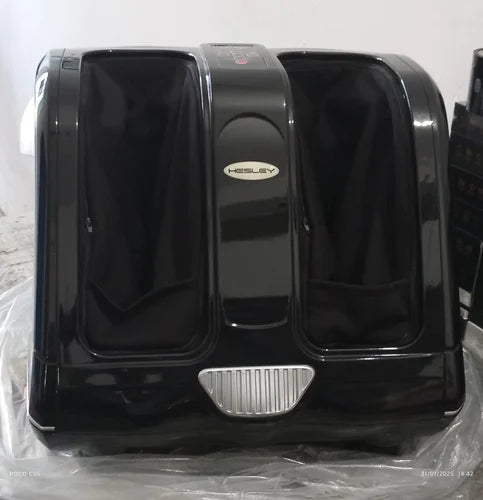 Electric Foot & Calf Massager – Kneading Machine with Heat & Reflexology Rollers (Black)