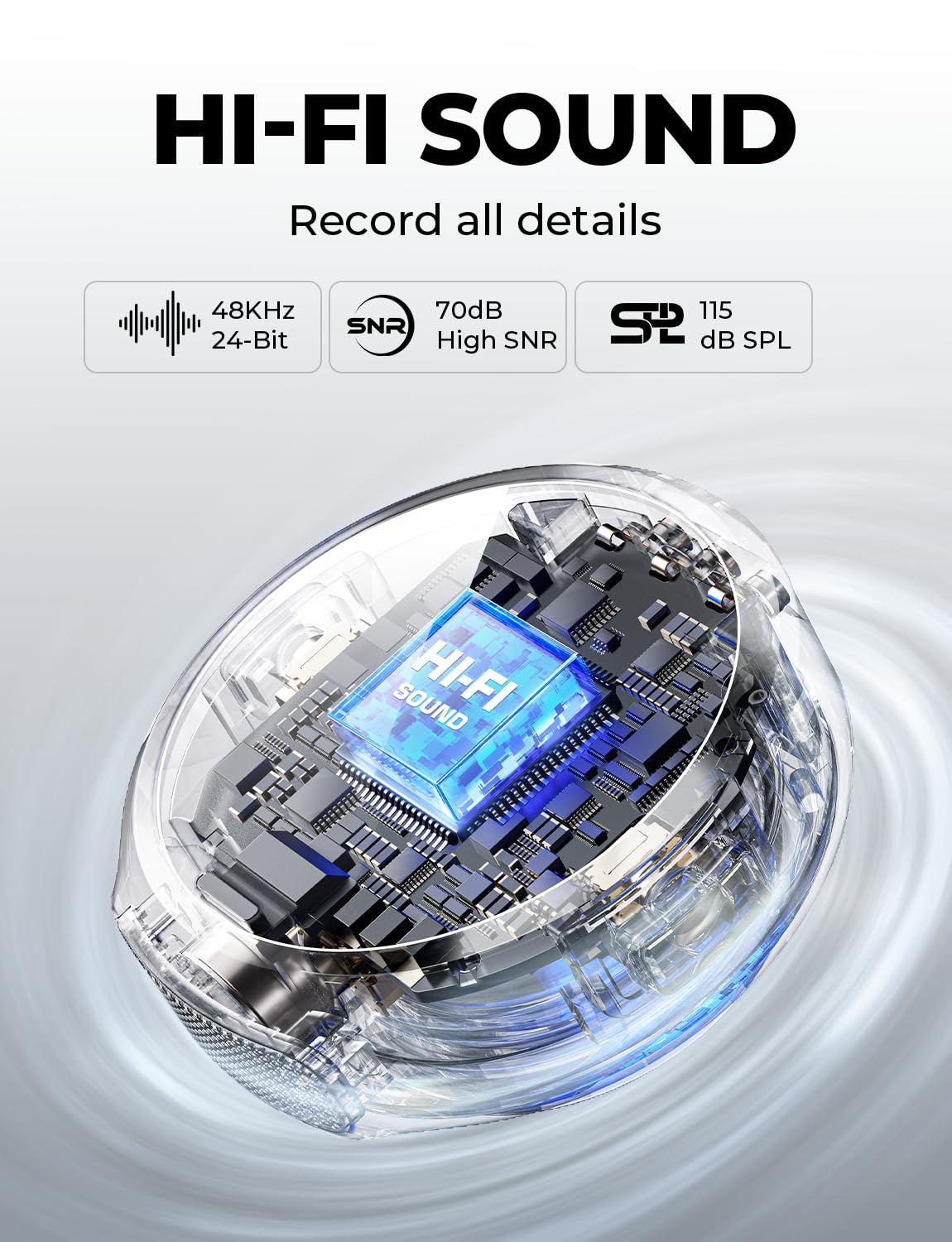 Hollyland Lark M2 Wireless Microphone USB C Mini Mic for iPhone Android with Noise Cancelling and Charging Case