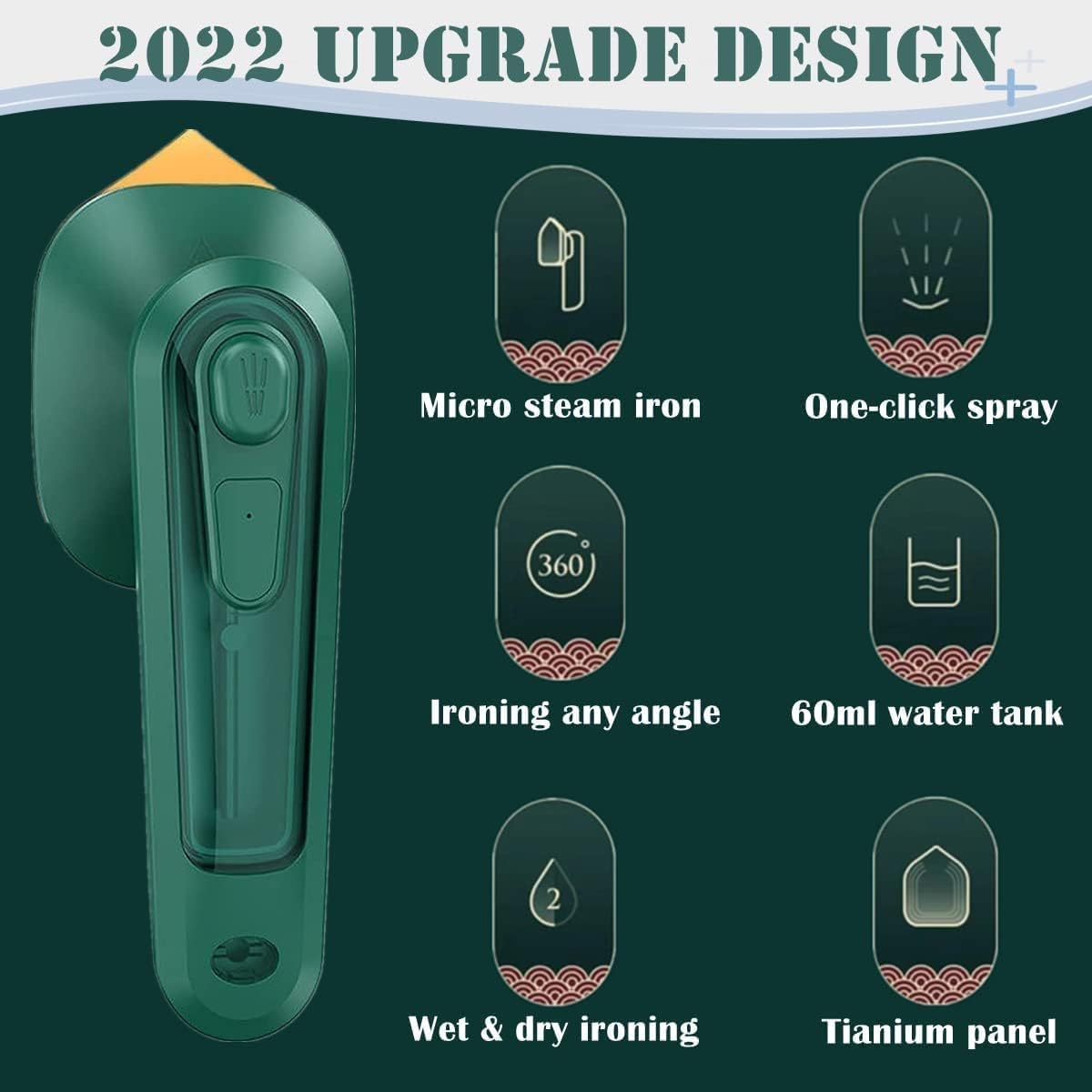 Portable Garment Steamer & Mini Iron – Handheld Dry & Wet Ironing for Travel & Home Use