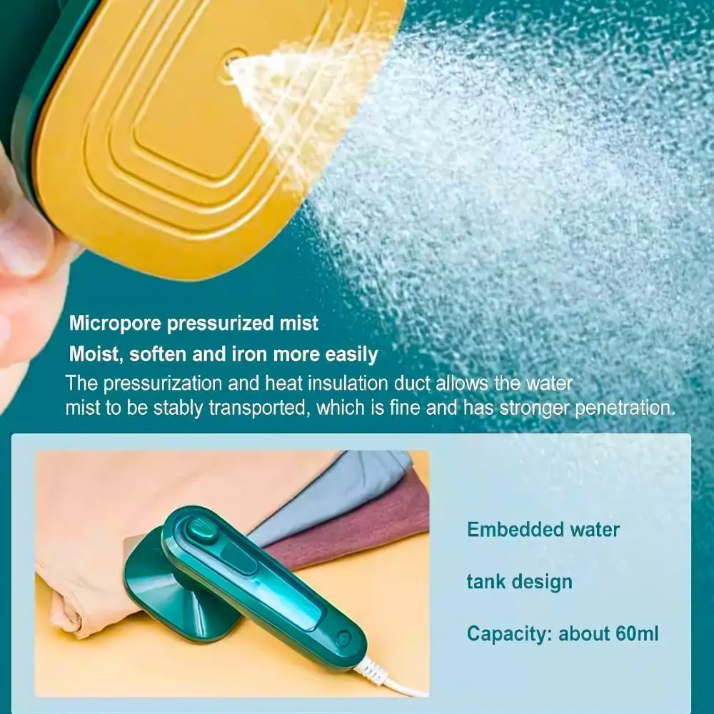Portable Garment Steamer & Mini Iron – Handheld Dry & Wet Ironing for Travel & Home Use