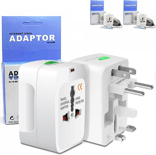 Universal Travel Adapter Worldwide | All-in-One International Plug with US, UK, EU & AU Support