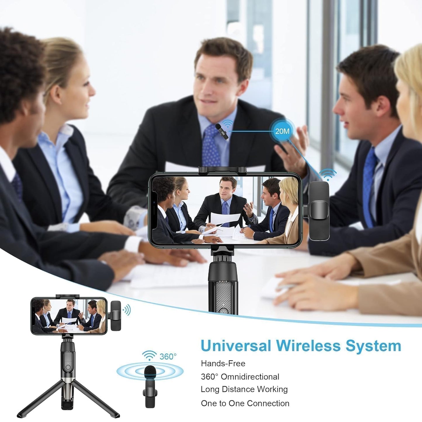 Wireless Lavalier Microphone for Mobile & Camera – Clip-On Collar Mic with Noise Cancellation | Plug & Play for YouTube, Vlogging & Interviews