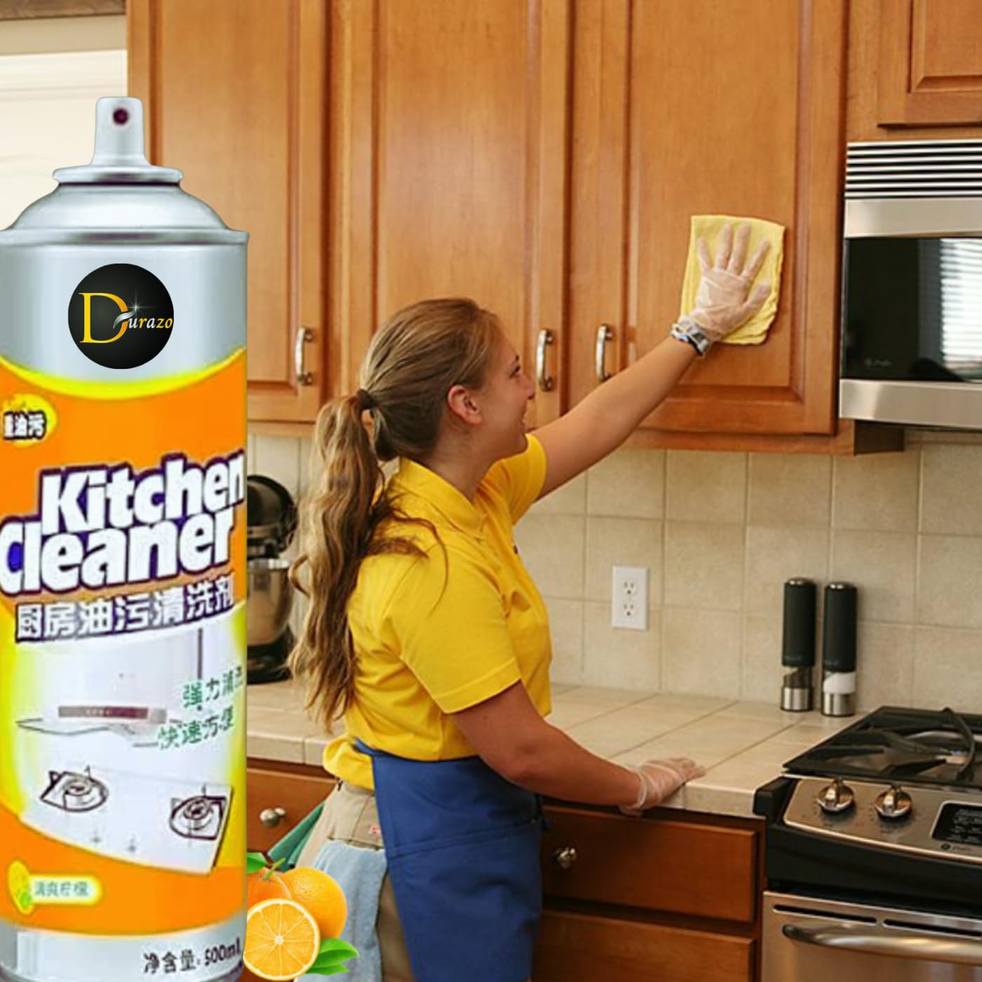Kitchen Cleaner Spray 500ML – Powerful Oil & Grease Remover | Chimney, Stove & Tough Stain Cleaner