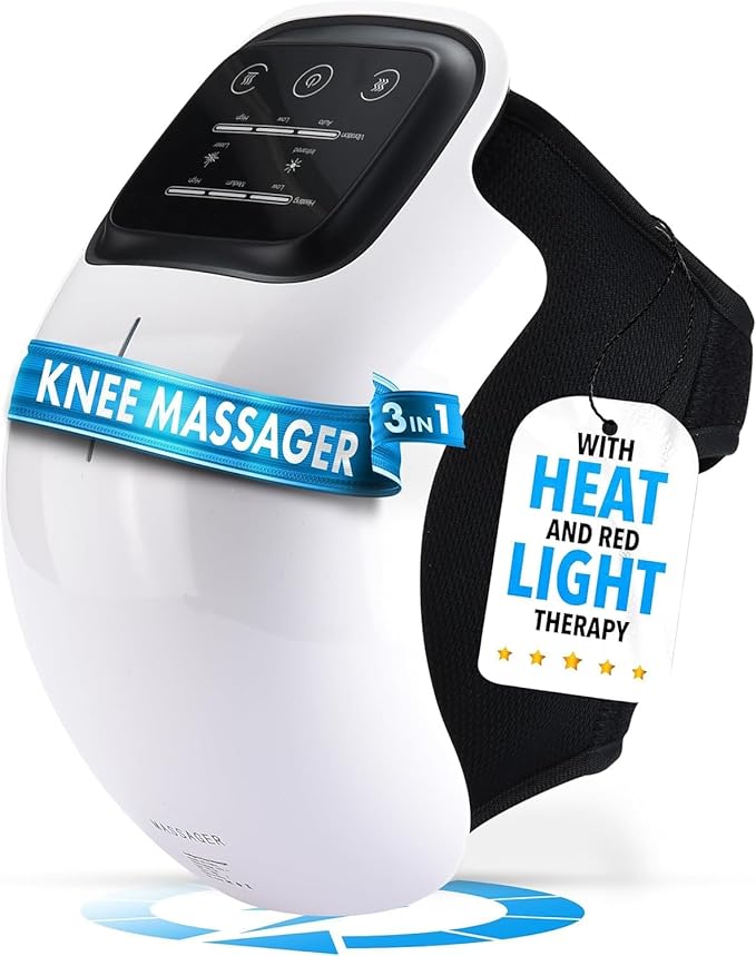 Knee Massager for Joint Pain Relief – Heat & Vibration Therapy with LED Touch Control