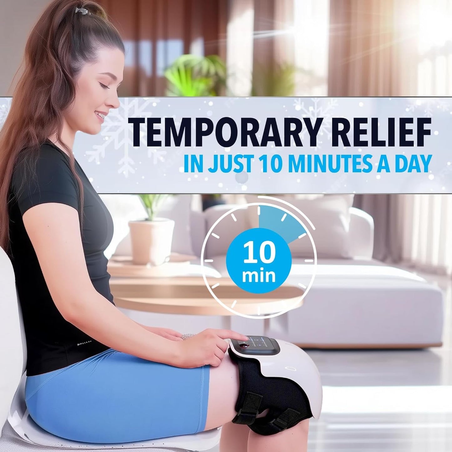 Knee Massager for Joint Pain Relief – Heat & Vibration Therapy with LED Touch Control
