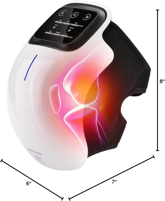 Knee Massager for Joint Pain Relief – Heat & Vibration Therapy with LED Touch Control