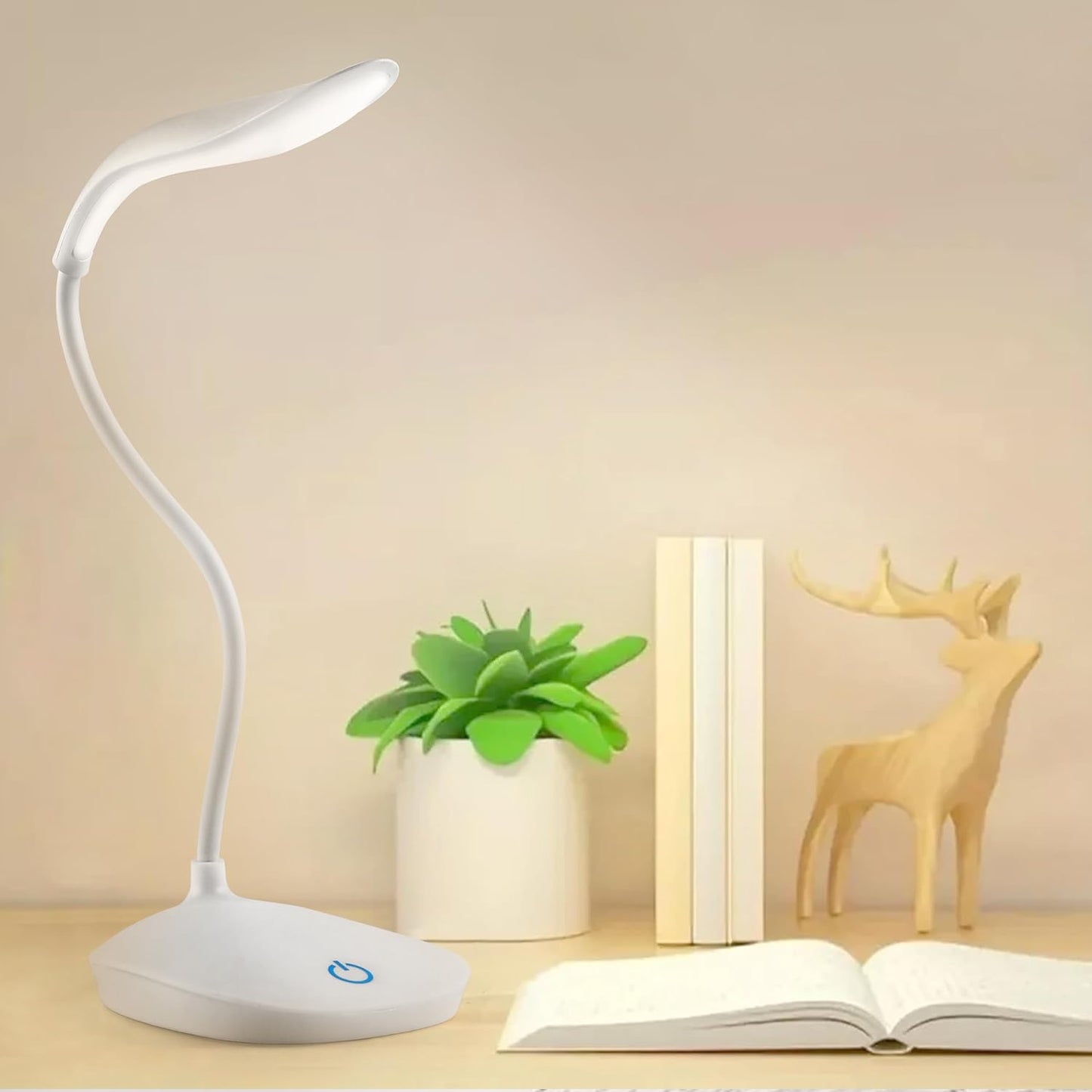 Rechargeable LED Study Table Lamp with 3-Level Brightness – Portable USB Desk Light for Reading, Study & Bedroom