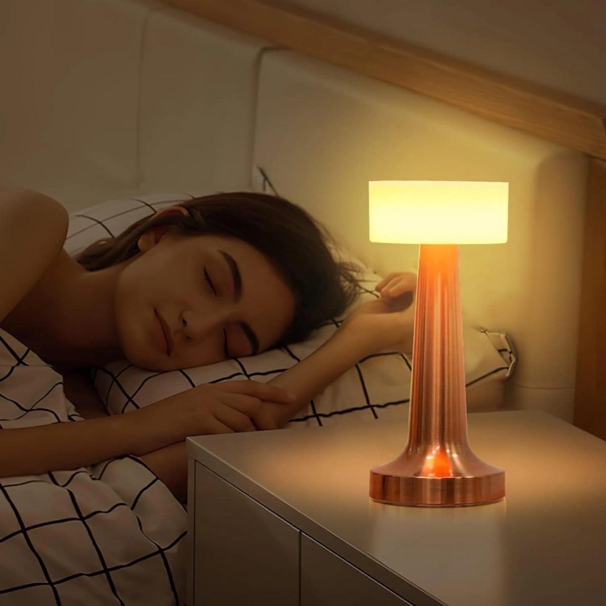 LED Table Lamp Rechargeable Touch Control Dimmable Desk Light for Bedroom Office Study