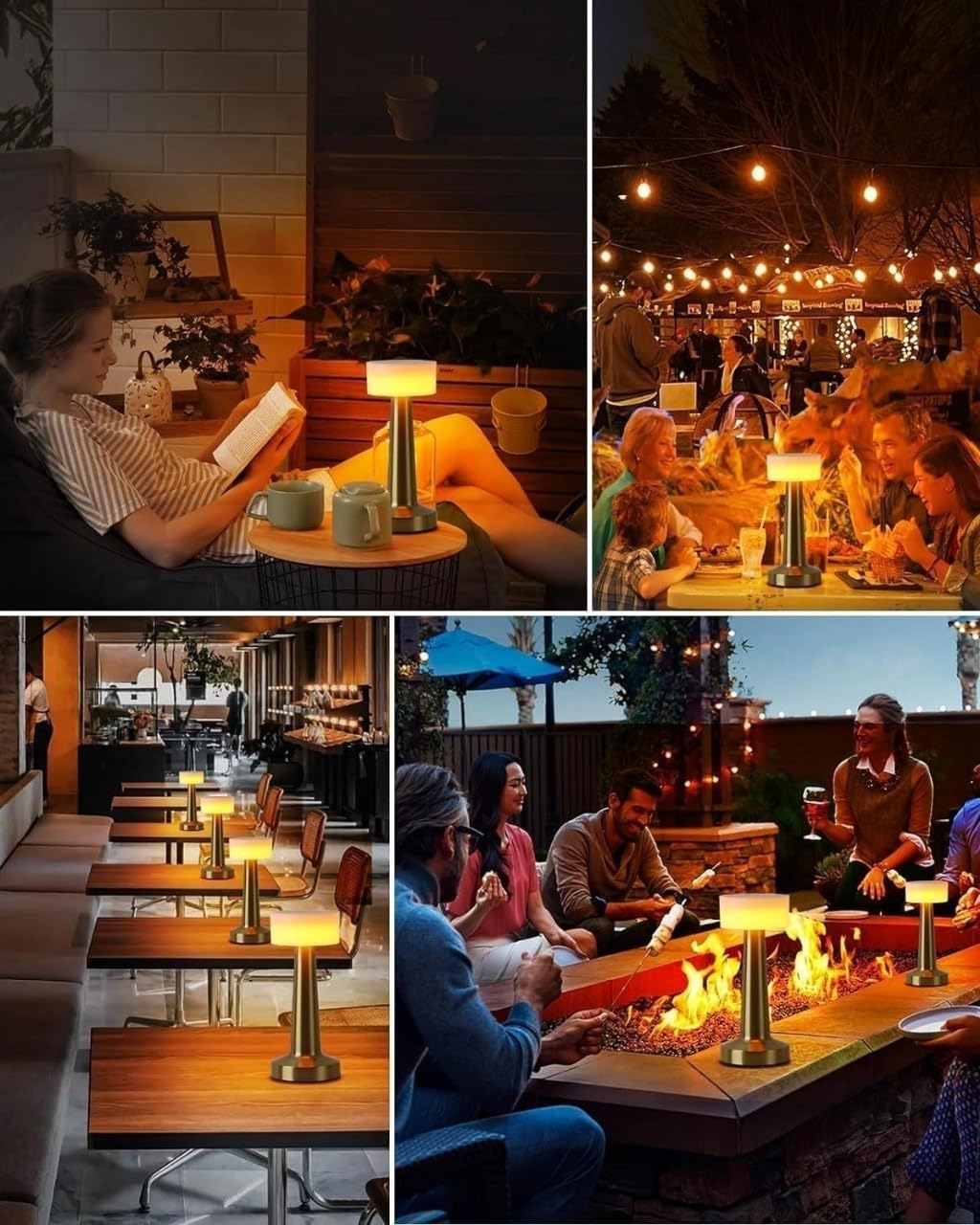 LED Table Lamp Rechargeable Touch Control Dimmable Desk Light for Bedroom Office Study