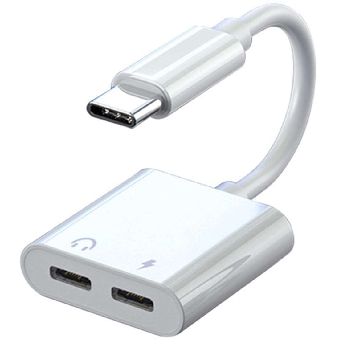USB-C to Headphone Adapter with Charging | 2-in-1 Dual USB-C Audio Splitter for iPhone 15 Pro Max, iPad Air, MacBook Pro, Samsung Galaxy S23 & Type-C Devices