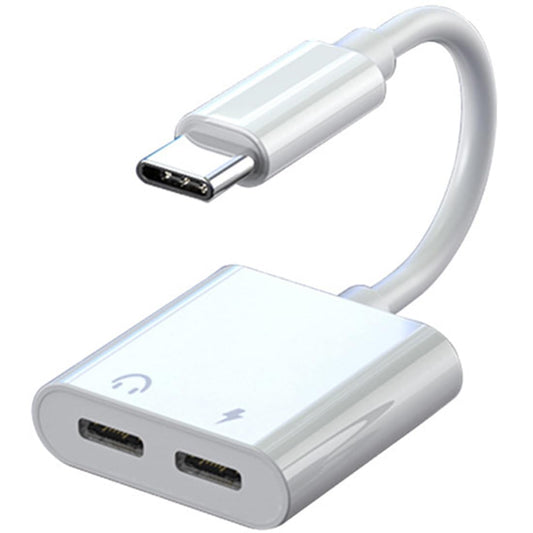 USB-C to Headphone Adapter with Charging | 2-in-1 Dual USB-C Audio Splitter for iPhone 15 Pro Max, iPad Air, MacBook Pro, Samsung Galaxy S23 & Type-C Devices