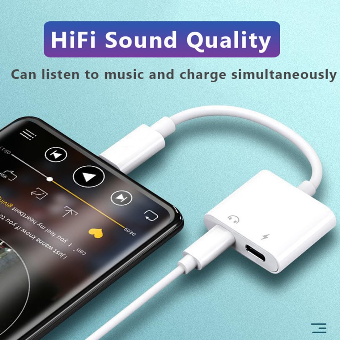 USB-C to Headphone Adapter with Charging | 2-in-1 Dual USB-C Audio Splitter for iPhone 15 Pro Max, iPad Air, MacBook Pro, Samsung Galaxy S23 & Type-C Devices