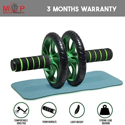 Dual Wheel Ab Roller with Knee Pad – Home Gym Exercise Equipment for Core & Full Body Workout