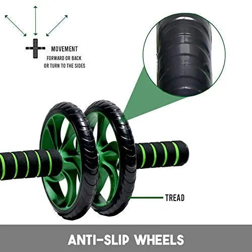 Dual Wheel Ab Roller with Knee Pad – Home Gym Exercise Equipment for Core & Full Body Workout