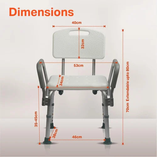 AGEasy Adjustable Shower Chair – Anti-Slip Bath Seat with Backrest, Tool-Free Assembly (120 kg Capacity)