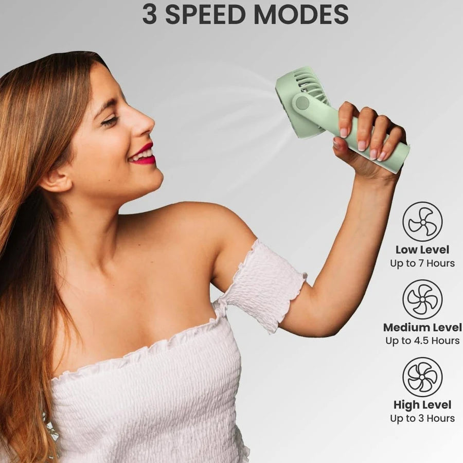 Portronics Toofan Mini Portable Pocket Fan – Rechargeable Handheld Fan with Powerful Airflow & Compact Design