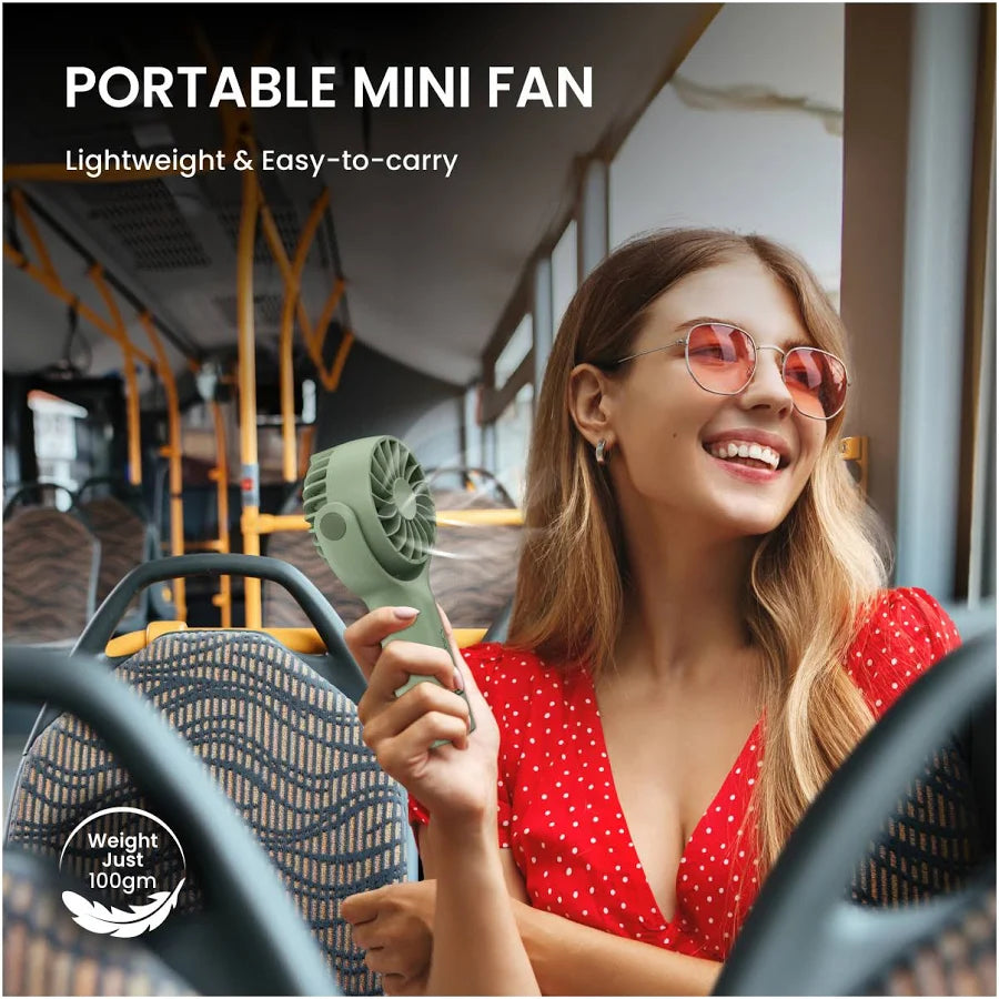 Portronics Toofan Mini Portable Pocket Fan – Rechargeable Handheld Fan with Powerful Airflow & Compact Design