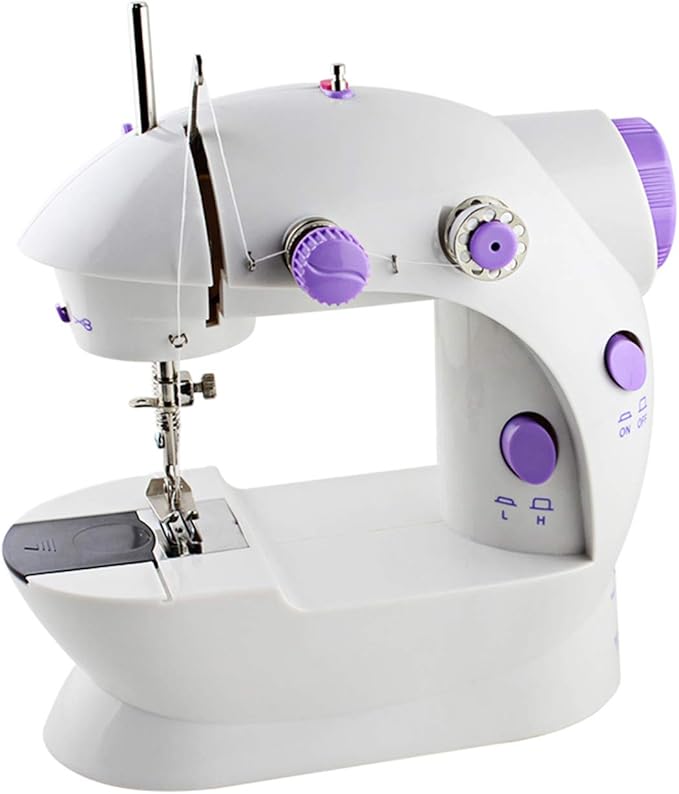 Mini Portable Sewing Machine – Double Thread, 2-Speed Electric Mending Machine with Foot Pedal for Beginners, Home & Travel
