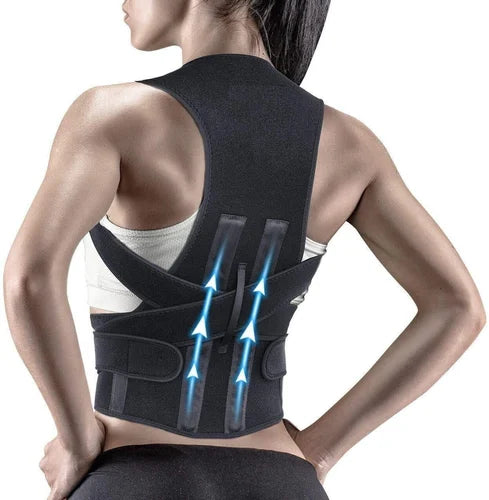 Posture Corrector Belt – Adjustable Back Support Brace for Men & Women (XL, Neoprene, Firm Support)