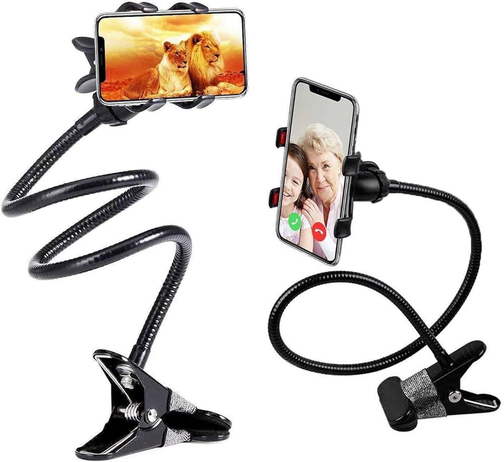 360 Degree Flexible Mobile Holder Stand Metal Gooseneck Clip Phone Mount for Bed Desk Office Foldable Lazy Stand