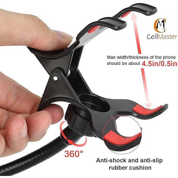 360 Degree Flexible Mobile Holder Stand Metal Gooseneck Clip Phone Mount for Bed Desk Office Foldable Lazy Stand