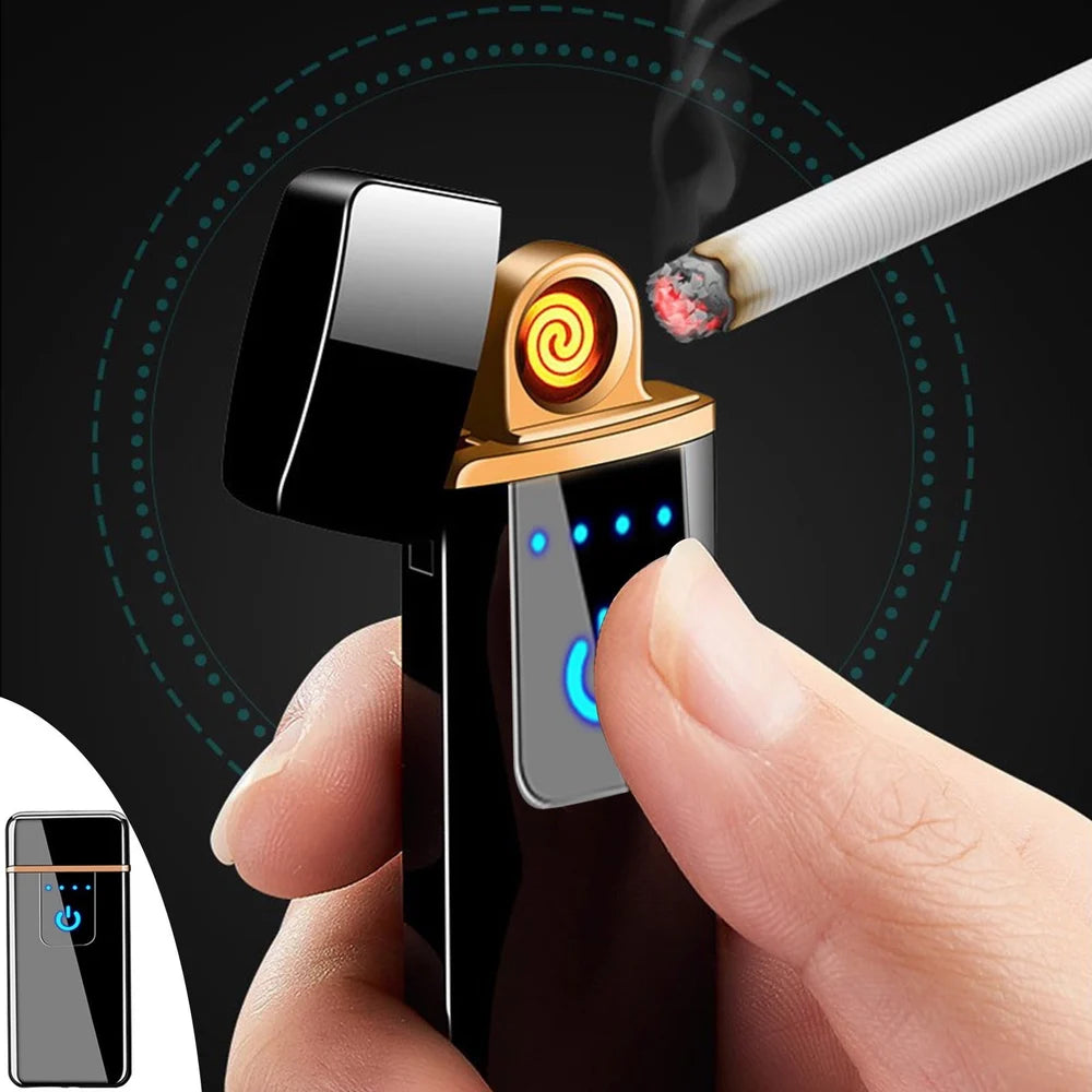 Electric Dual Flameless Lighter USB Rechargeable Windproof Torch Lighter with Touch Ignition for Indoor and Outdoor Use