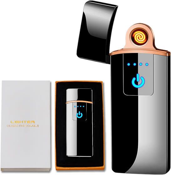 Electric Dual Flameless Lighter USB Rechargeable Windproof Torch Lighter with Touch Ignition for Indoor and Outdoor Use