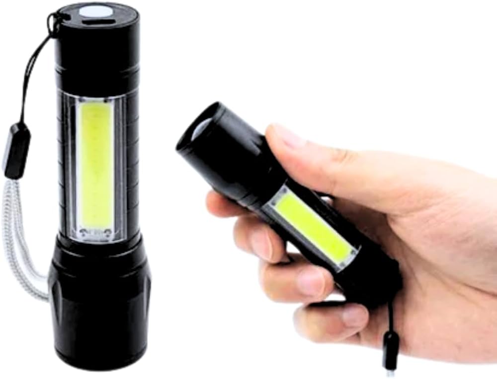 Rechargeable USB LED Flashlight Mini Torch Light Ultra Bright Compact Pocket Flashlight with 3 Modes Multicolor