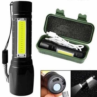 Rechargeable USB LED Flashlight Mini Torch Light Ultra Bright Compact Pocket Flashlight with 3 Modes Multicolor