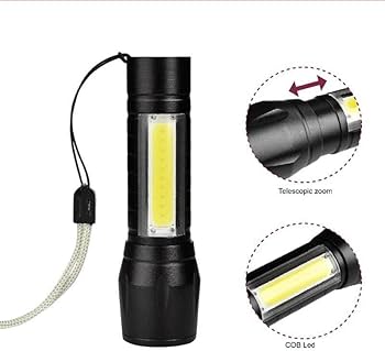 Rechargeable USB LED Flashlight Mini Torch Light Ultra Bright Compact Pocket Flashlight with 3 Modes Multicolor