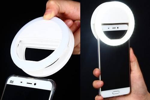 Selfie Ring Light Clip On for Smartphones and Tablets 3 Level Brightness LED Light for Photography Video Calls