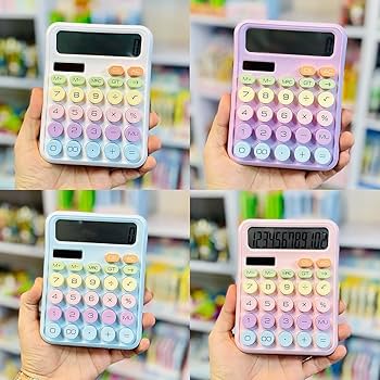 12 Digit Desk Calculator Large Display Big Button Mechanical Key Calculator Battery Powered for Office School Students