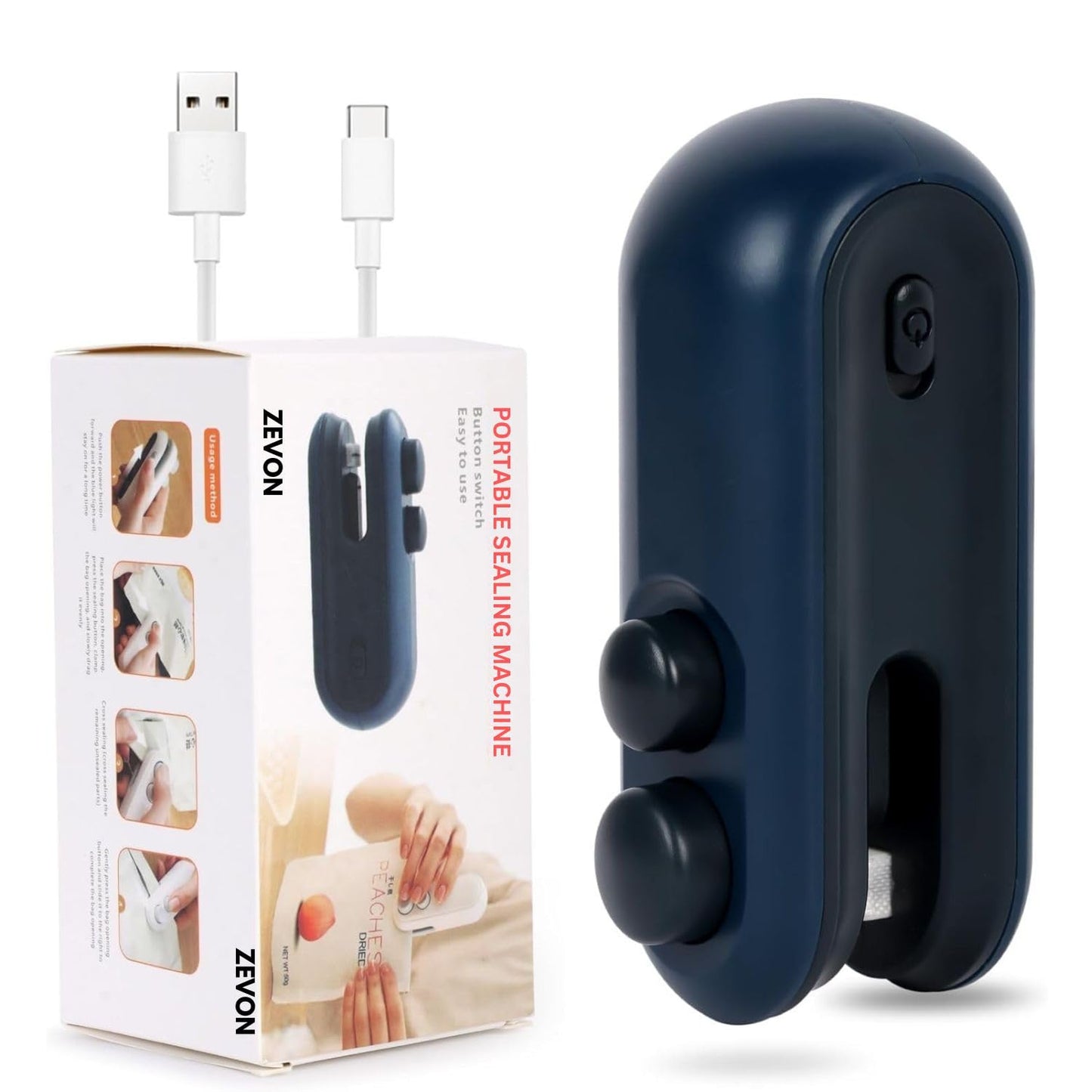 Portable Sealing Machine Handheld Bag Sealer USB Rechargeable Mini Heat Sealer for Food Storage
