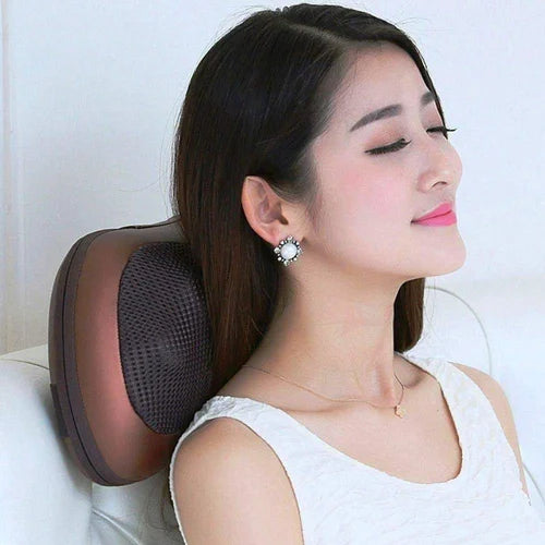 MCP Shiatsu Massage Pillow with Heat – Neck & Back Massager Cushion for Car & Home (Brown)