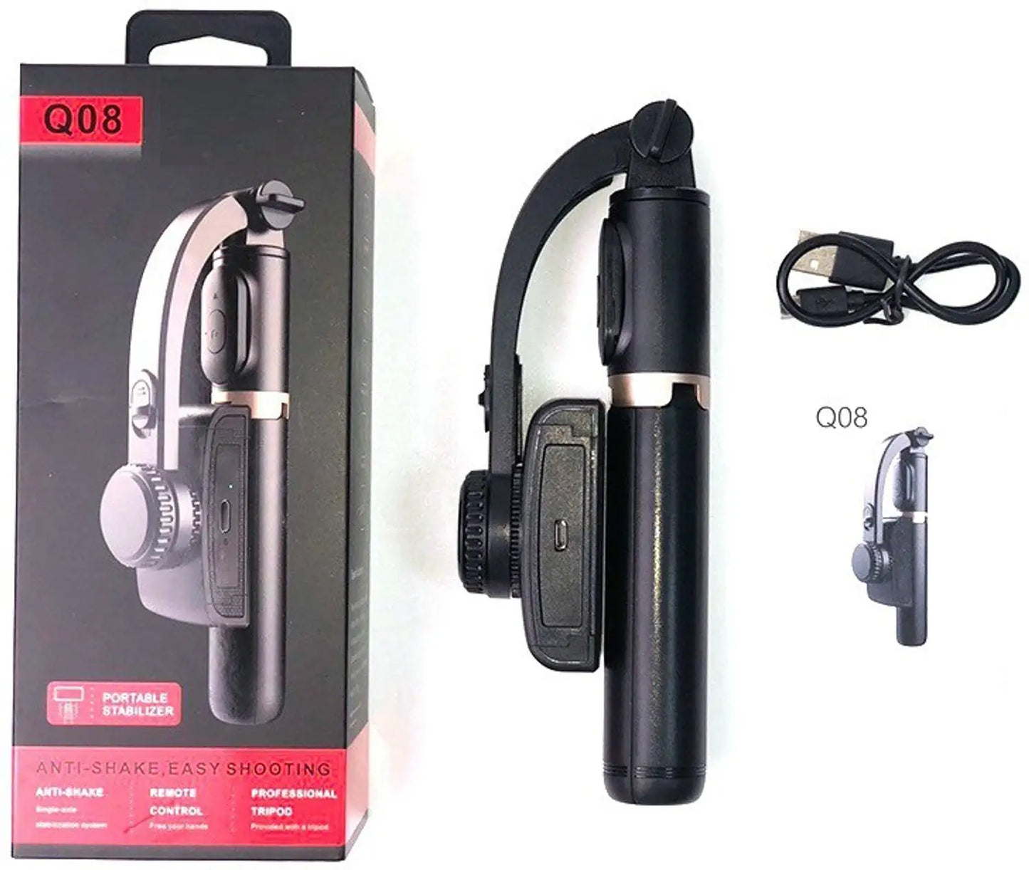 Q08 Mobile Phone Gimbal Stabilizer – 3-Axis Handheld Selfie Stick