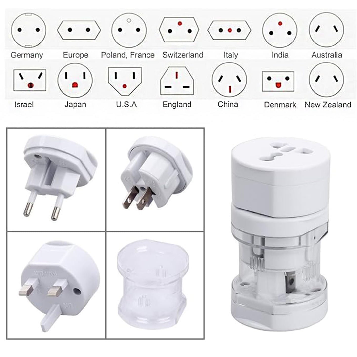 International Multipurpose Travel Adapter All-in-One | Universal Plug Converter with USB Ports for Worldwide Travel