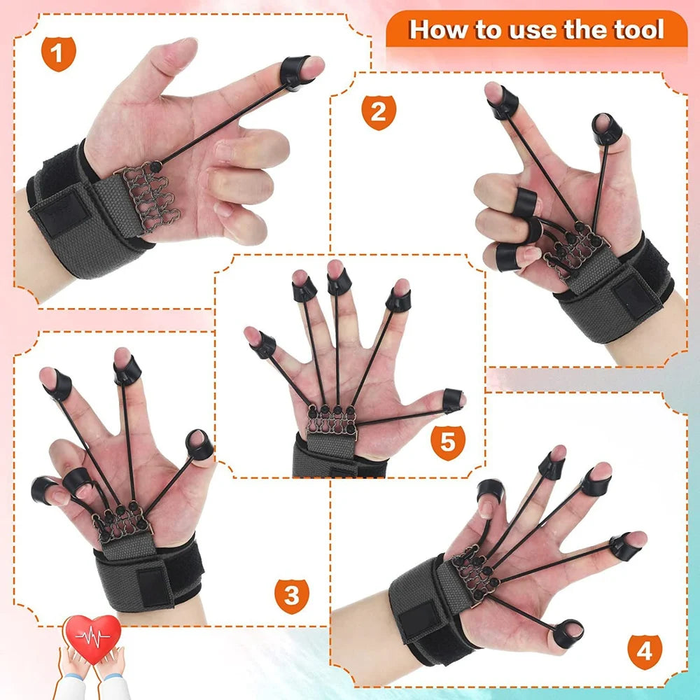 Finger Gripper Strength Trainer – Rubber Hand Exerciser Set (5 PCS) for Grip, Finger & Forearm Training
