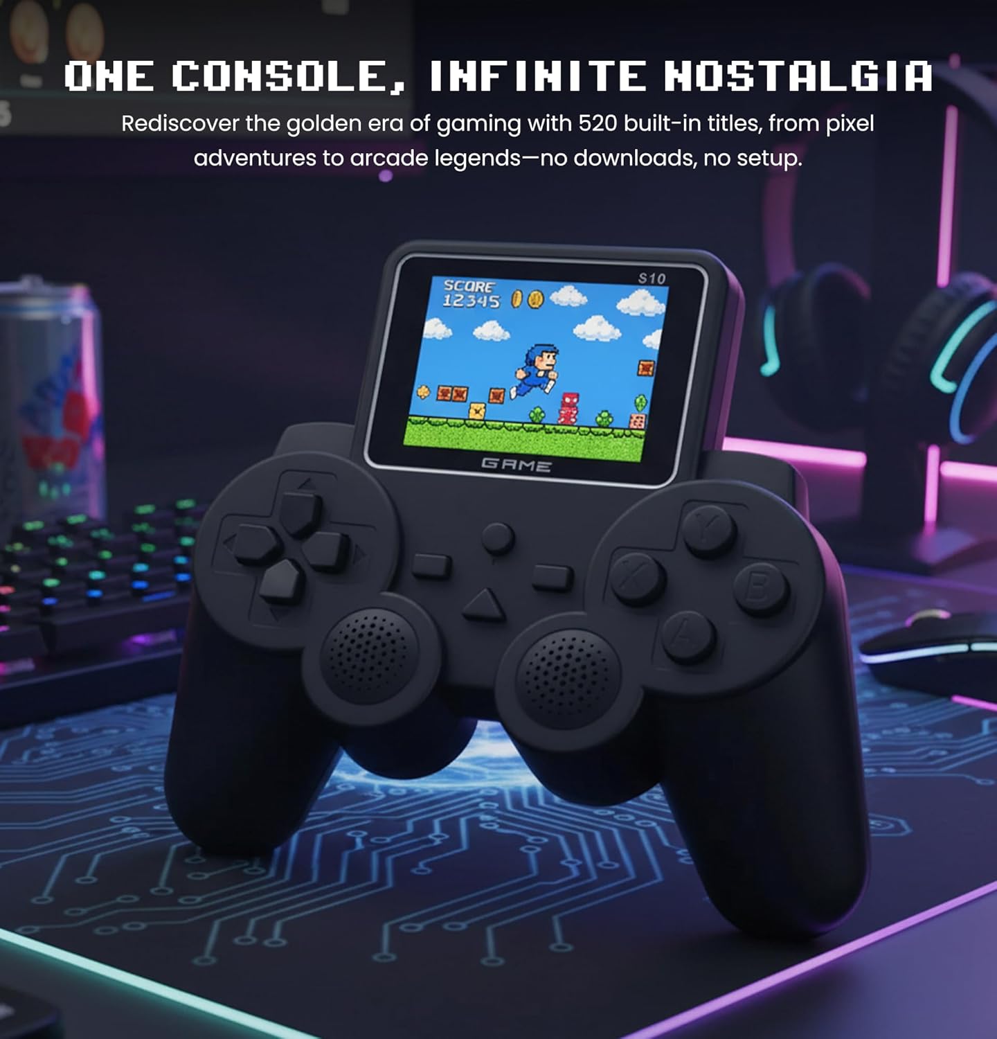 S10 Handheld Game Console with Wireless Controller 520 Built in Retro Games Portable Mini Gaming Console with TV Output
