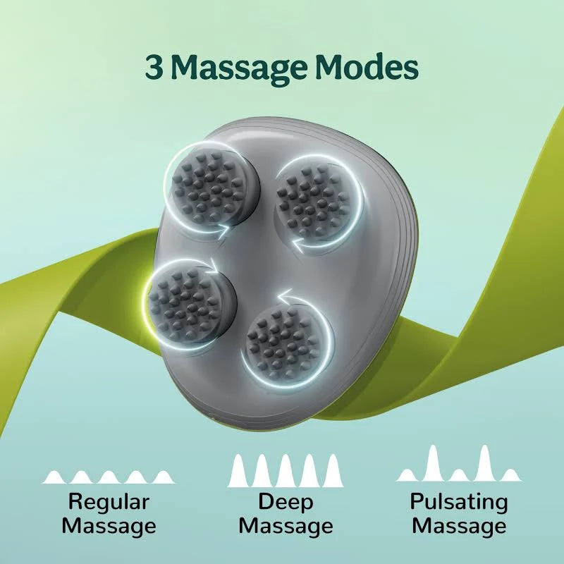 Scalp Massager Electric Head Massager with Soft Silicone Bristles for Hair Growth & Stress Relief