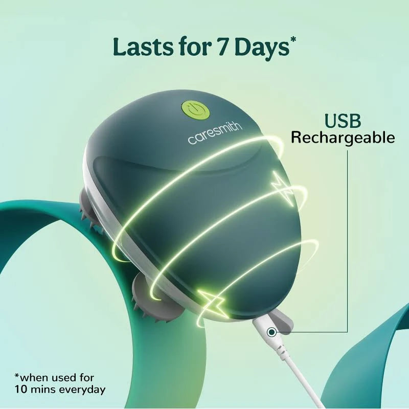 Scalp Massager Electric Head Massager with Soft Silicone Bristles for Hair Growth & Stress Relief