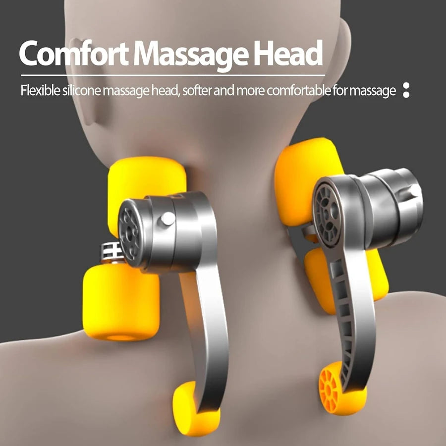 Shoulder and Neck Massager Portable U Shaped Electric Cervical Pain Relief Device with Heat and Deep Tissue Massage