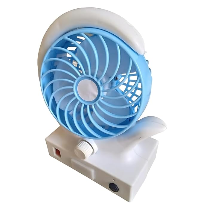 Smart Mini Cooling Fan with LED Light – Rechargeable Portable Fan, Quiet & Powerful Airflow for Travel, Office & Outdoor Use
