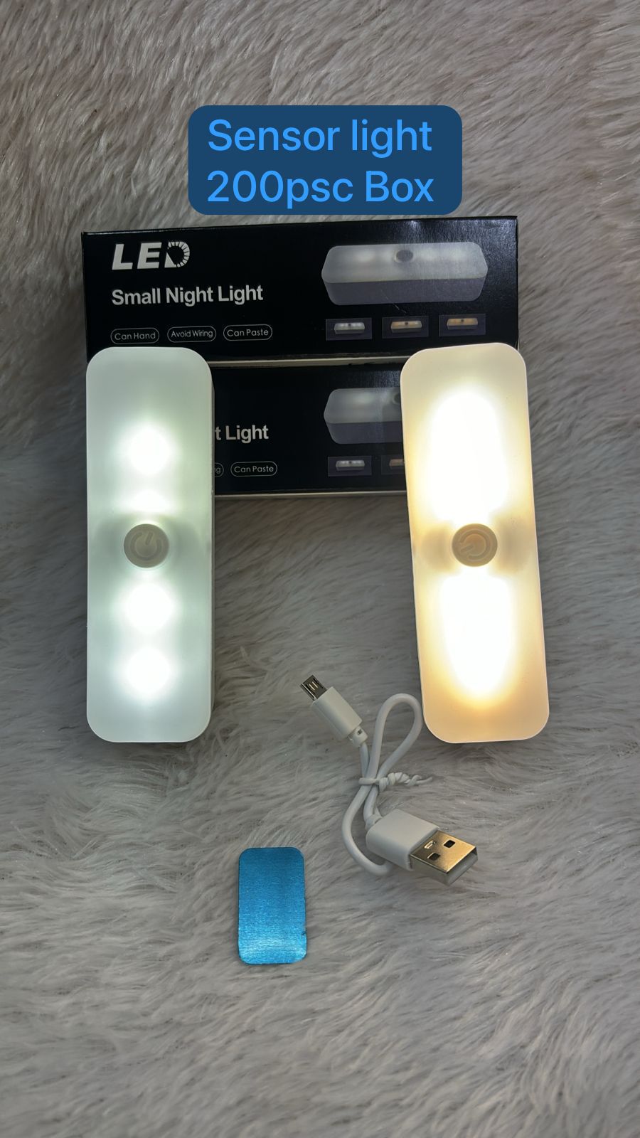Motion Sensor LED Night Light Rechargeable Wireless Magnetic Cabinet Lamp with Dimming Emergency Mode for Bedroom Kitchen Stairs