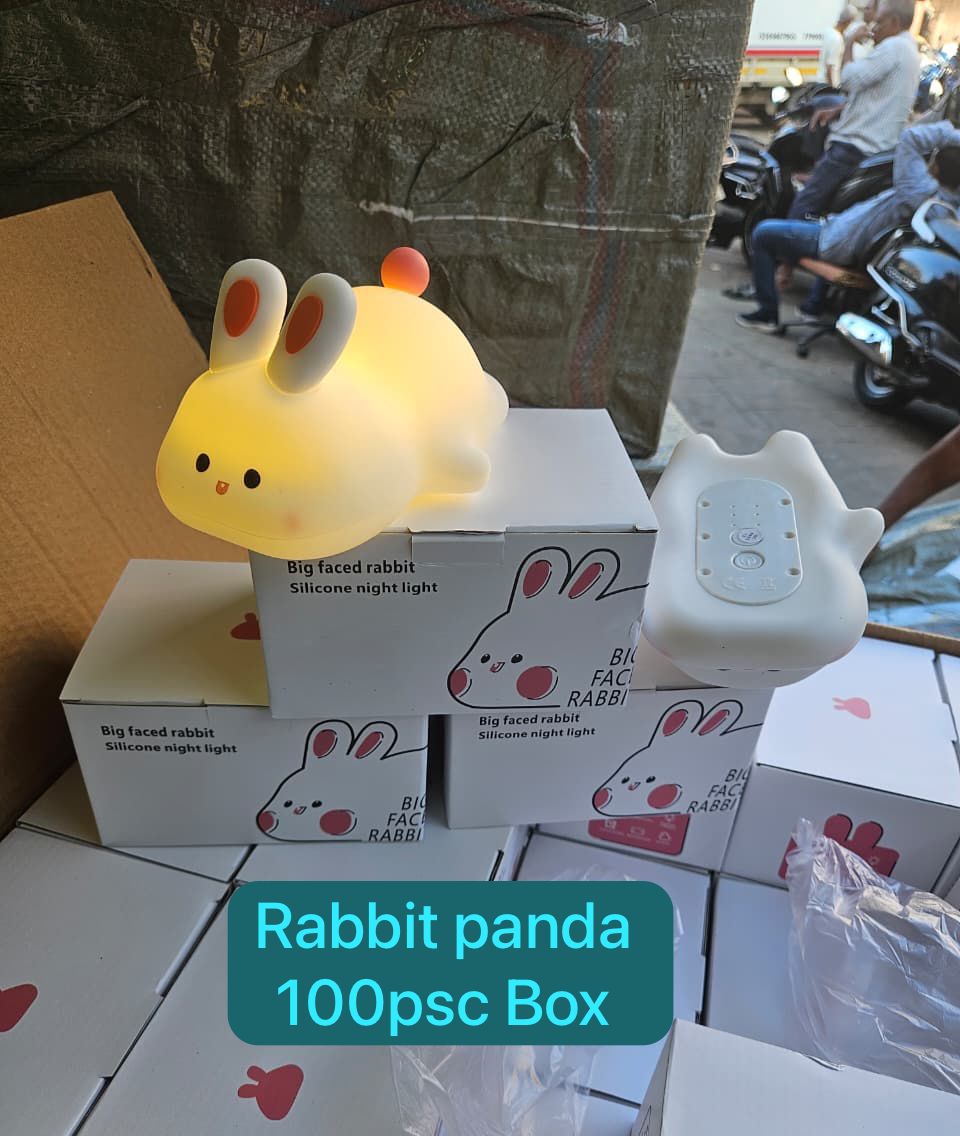 Kids Bunny Night Light Touch Silicone LED Lamp Rechargeable Bedside Animal Night Lamp with Timer for Nursery and Bedroom