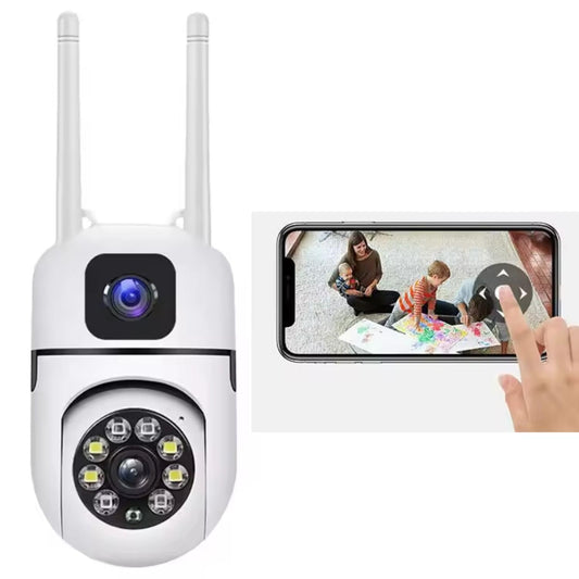 Mini Dual Lens PTZ WiFi Security Camera 5.5MP Full HD 360 Degree Indoor Camera with Two Way Audio Motion Detection Night Vision