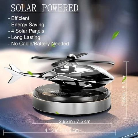 Solar Helicopter Car Perfume Diffuser – Rotating Air Freshener with Essential Oil Bottle